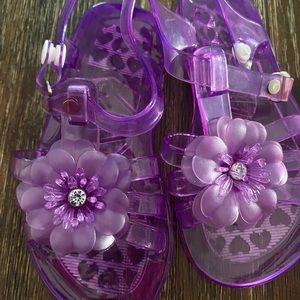 Purple Flower Jelly Shoes